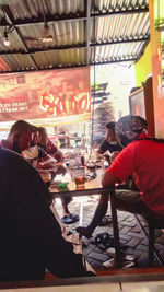 People sitting in restaurant