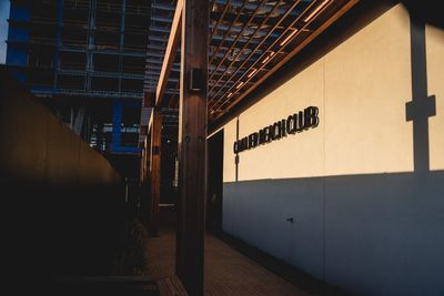Information sign on wall of building