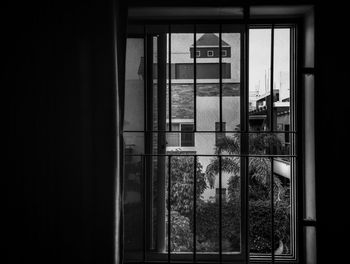 Building seen through window