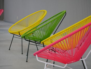 Colorful chairs arranged