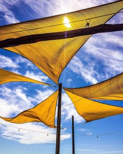 Close-up of flag against sky during sunset