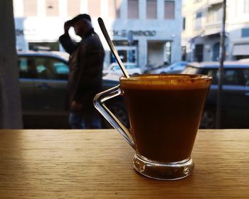 Close-up of drink on table