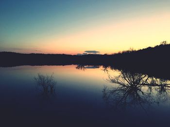 Scenic view of lake during sunset