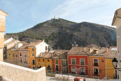 High angle shot of old houses