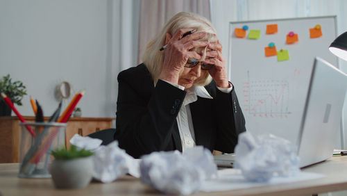 Businesswoman working in office