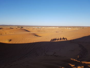 Scenic view of desert against clear sky