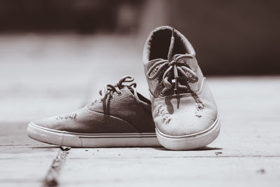 Close-up of shoes on floor