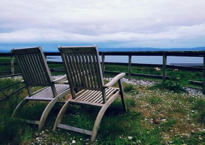 Empty bench in park
