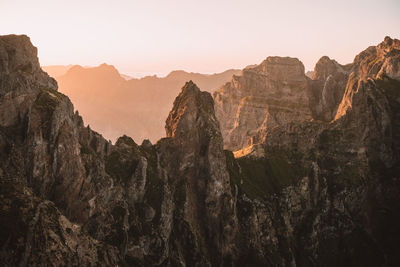 Panoramic view of rock formations against sky