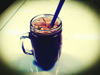 Close-up of drink on table