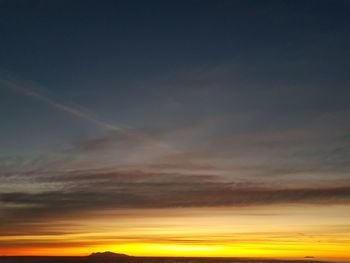 Scenic view of yellow sky during sunset