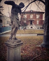 View of statue in park