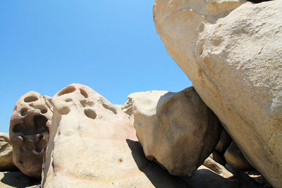 Low angle view of rock formation