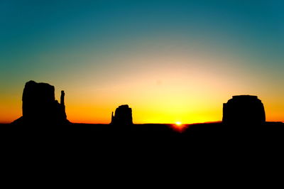 Silhouette buildings against sky during sunset