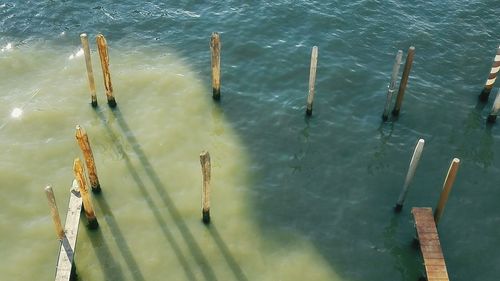 High angle view of sea