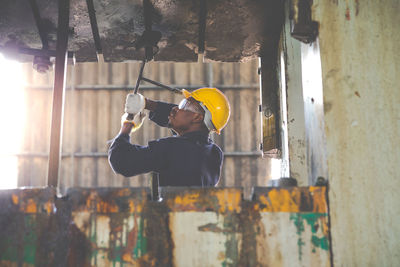 Man working at construction site