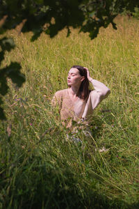 Woman on field