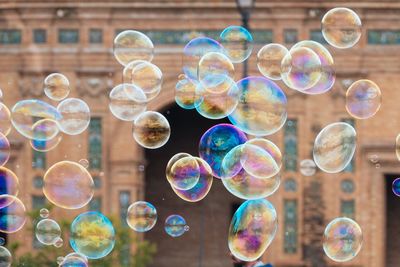 Close-up of bubbles against blurred background