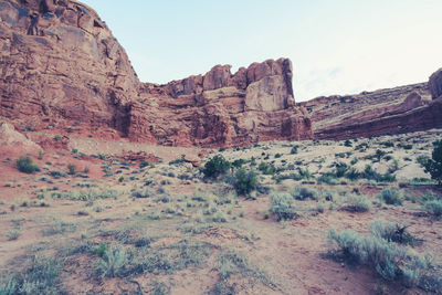 Rock formations against sky