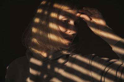 Close-up portrait of a young woman