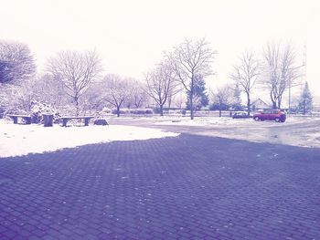 Snow covered road in winter