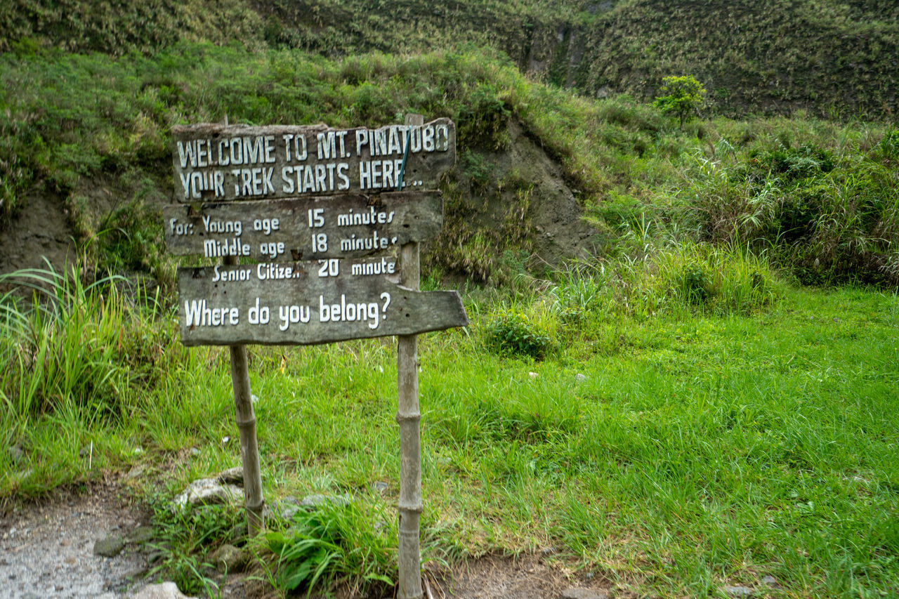 WARNING SIGN ON A FIELD