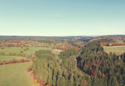 Scenic view of landscape against clear sky