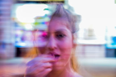 Close-up portrait of young woman