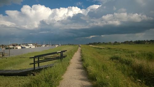 Scenic view of land against sky