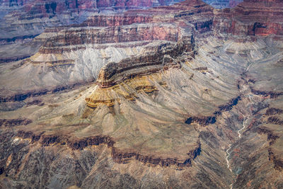 High angle view of rock formations on land