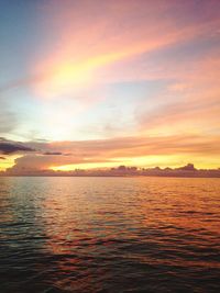 View of calm sea at sunset