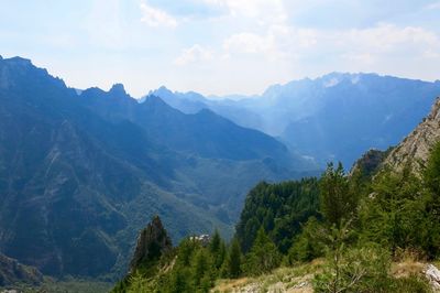 Scenic view of mountains against sky