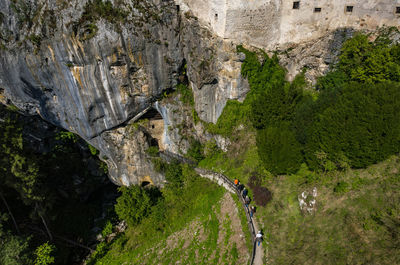 High angle view of rock formations