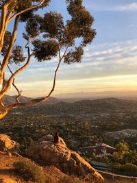 Scenic view of landscape against sky during sunset