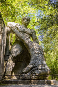 Low angle view of statue in park