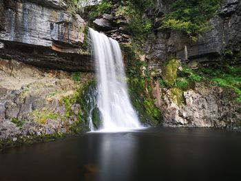 Scenic view of waterfall