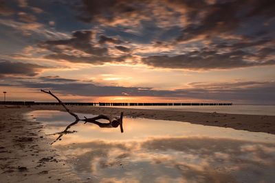 Scenic view of sea against sky at sunset