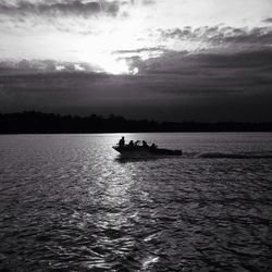 Boat sailing in sea