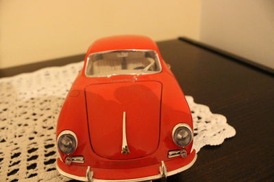 Close-up of toy car