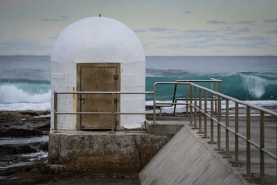 View of building on the beach