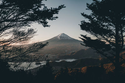 Scenic view of snowcapped mountain against sky