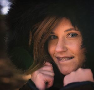 Close-up portrait of woman smiling