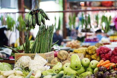 Vegetables for sale at market stall