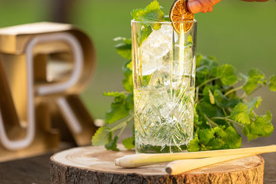 Close-up of drink on table