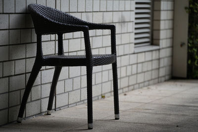 Aisle chairs along the exterior of the building