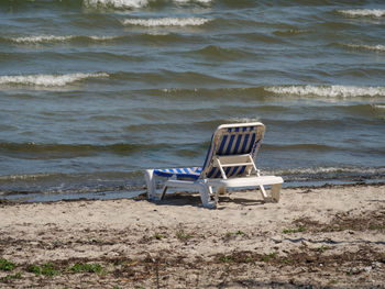 Empty chair on beach