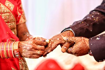 Close-up of hand holding hands