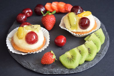 Delicious tart with fresh seasonal fruits