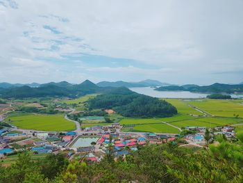 Scenic view of field against sky