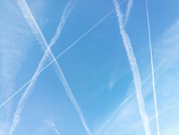 Low angle view of vapor trail in sky